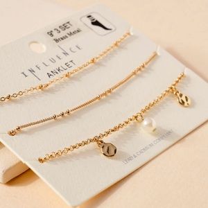 5/$25 Misc Bundle Deal - Disc and Pearl Charms Anklet Set